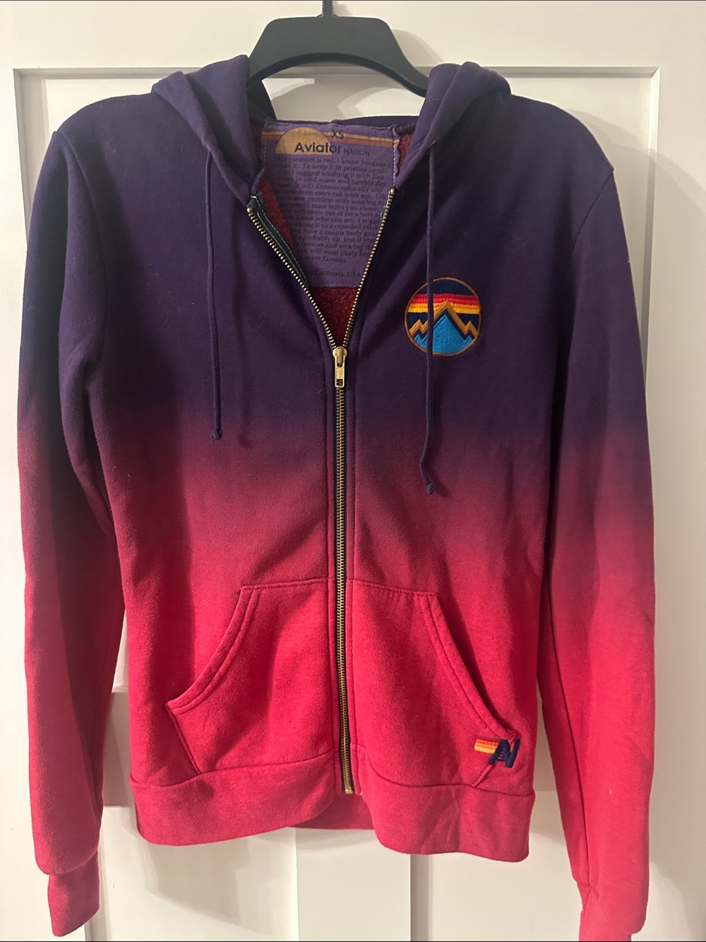 Aviator Nation Kids Purple to Pink Ombre Zip Hoodie
